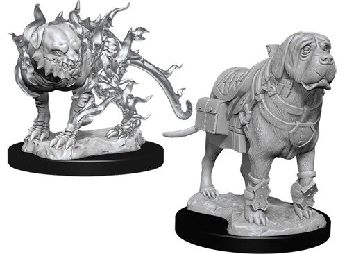 D&D Nolzur's Marvelous Unpainted Miniatures: Mastiff & Shadow Mastiff Miniatures WizKids   