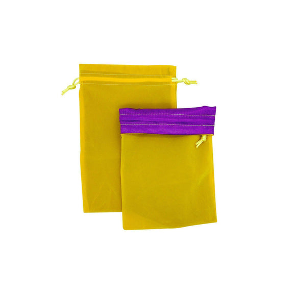 Norse Foundry Velvet Dice Bag - Yellow w/ Purple Satin Home page Norse Foundry   